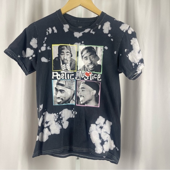 Philco's Poetic Justice Kids Size 10 12 Graphic Tee Bleach Dye Grunge Rap Philco - Picture 1 of 6